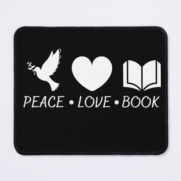Item preview, peace love book designed and sold by ImagineInk.