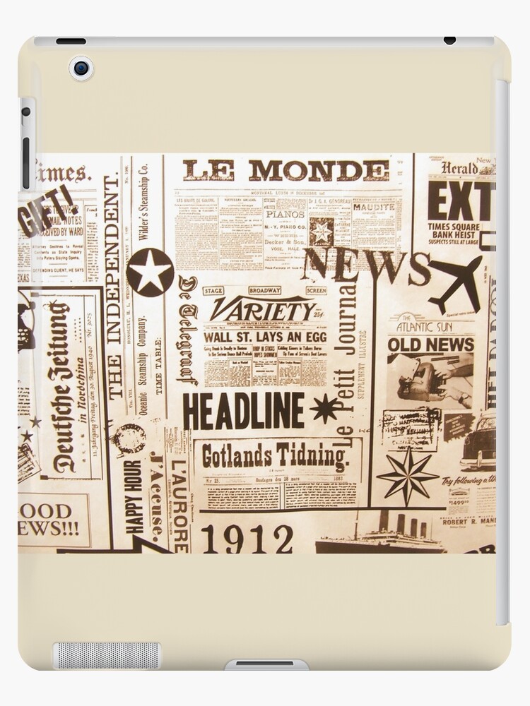 This Newspaper Collage Shows Headlines Of Around The World." IPad.