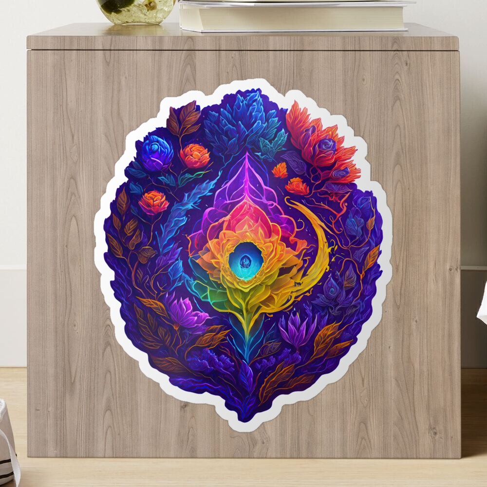 Vintage Colorful Flowers Sticker for Sale by CustomPrintHub