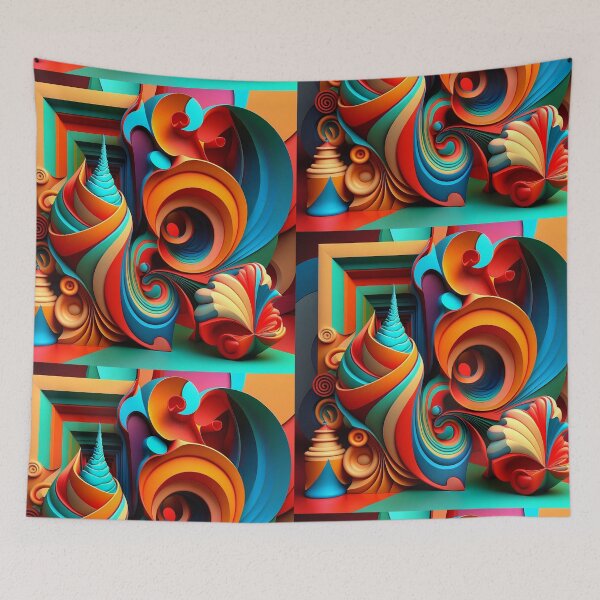 Item preview, Vibrant 3D Abstractionism Artwork designed and sold by EnzoZs.