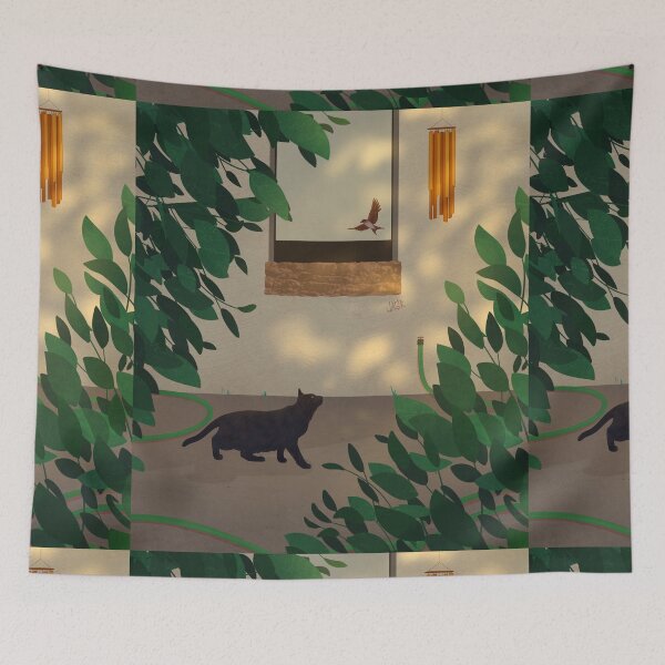 Item preview, Courtyard Cat and Bird designed and sold by jastinamor.