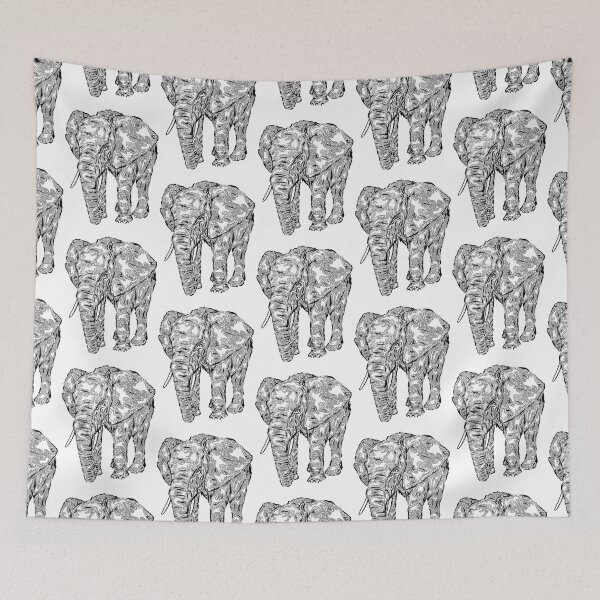 Item preview, "Elephant Spirit" version1 - surreal tribal totem animal designed and sold by Leah McNeir.