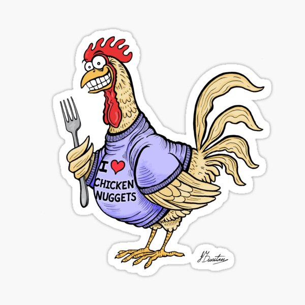 A Chook With Teeth Sticker