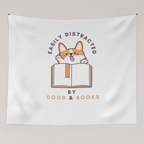 Item preview, Easily distracted by dogs and books designed and sold by MoPrintedArt.