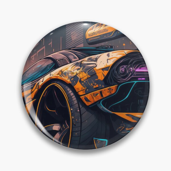 Item preview, Futuristic Hyper Sports Car in the Street of Neo Tokyo Cyberpunk designed and sold by ultra-cool.