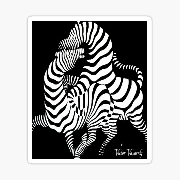 Victor Vasarely Zebra 1937 Sticker For Sale By Mturns57 Redbubble   St,small,507x507 Pad,600x600,f8f8f8 