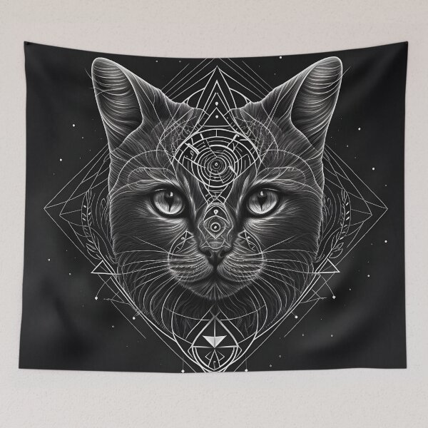 Item preview, Black and white sacred cat designed and sold by CrudeBow.