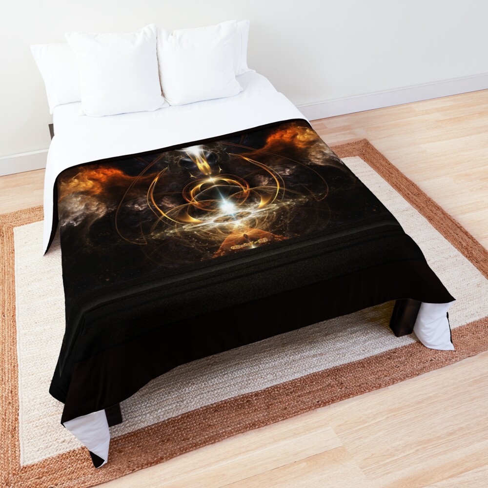 The Wings Of Fire Sci-Fi Fantasy Fractal Art Composition by Xzendor7 Comforter