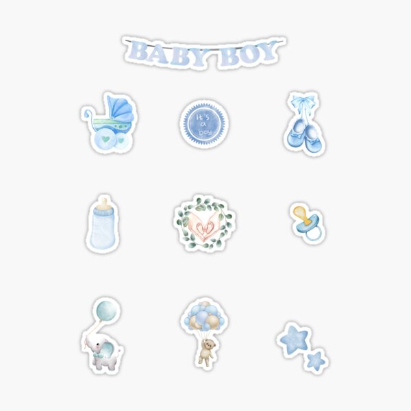Baby Boy Sticker Pack Sticker for Sale by DKStickerMaker