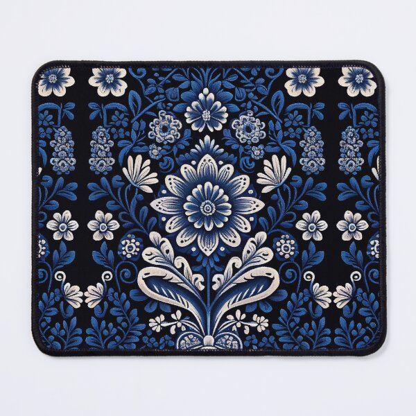 Item preview, Traditional Blue and White Portuguese Style Folk Embroidery Pattern designed and sold by Orianah.