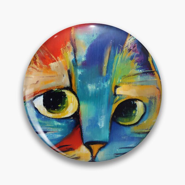 Item preview, Abstract Blue and Orange Cat designed and sold by PBJArt.