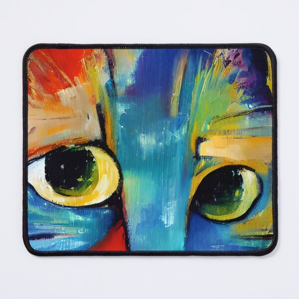 Item preview, Abstract Blue and Orange Cat designed and sold by PBJArt.