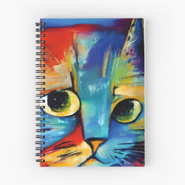 Item preview, Abstract Blue and Orange Cat designed and sold by PBJArt.