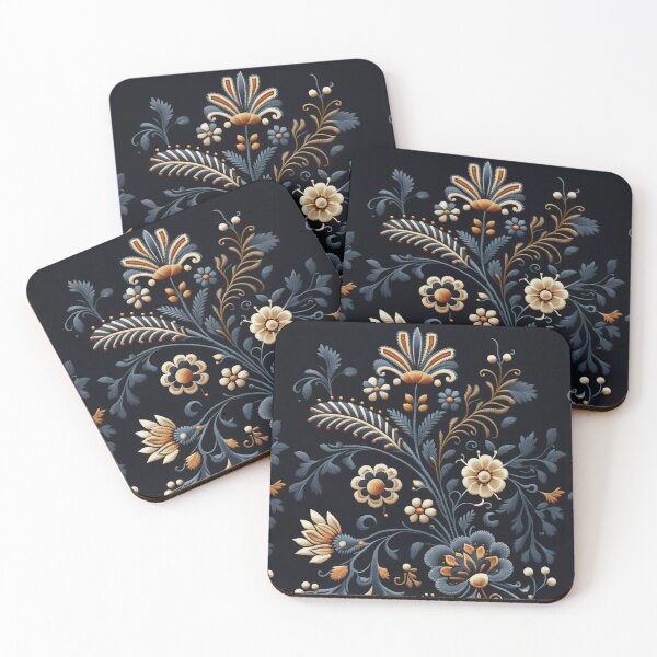 Item preview, Traditional Blue and White Portuguese Style Floral Embroidery Pattern designed and sold by Orianah.