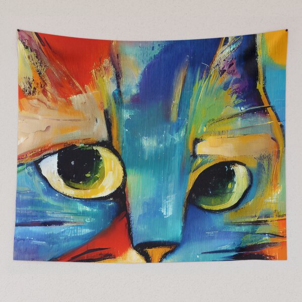 Item preview, Abstract Blue Cat designed and sold by PBJArt.