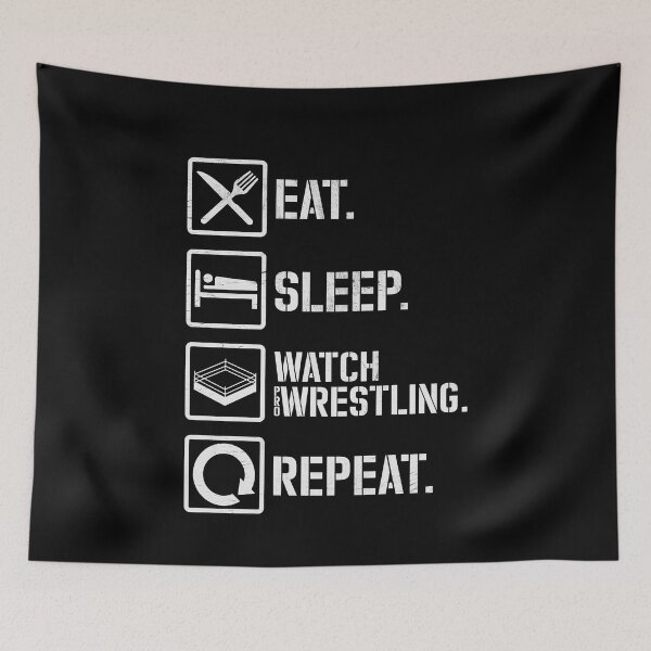Item preview, Eat Sleep Watch Pro Wrestling Repeat designed and sold by mBshirts.
