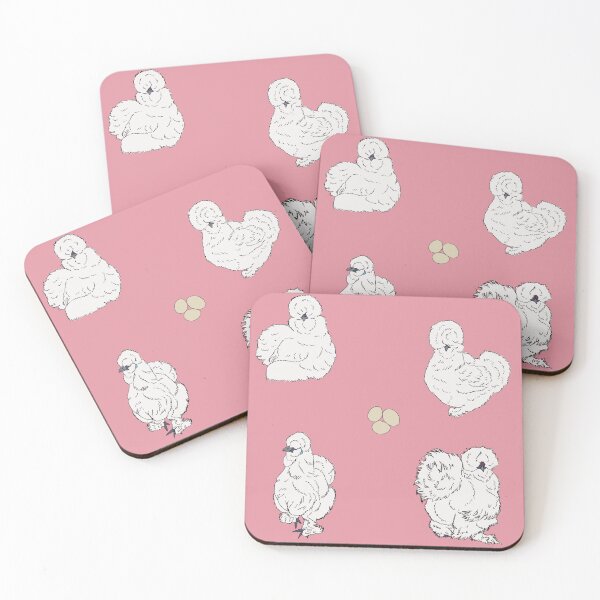 Item preview, White Silkie Chicken Pattern Pink designed and sold by Ashley Gagnon.