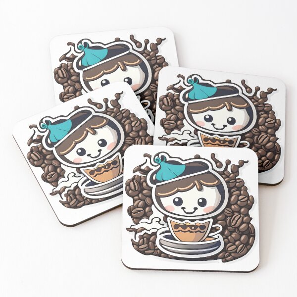 Item preview, Happy little coffe cup with coffee beans designed and sold by Enrike-AC.