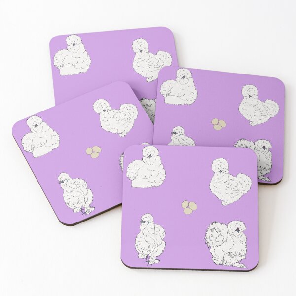 Item preview, White Silkie Chicken Pattern Purple designed and sold by Ashley Gagnon.