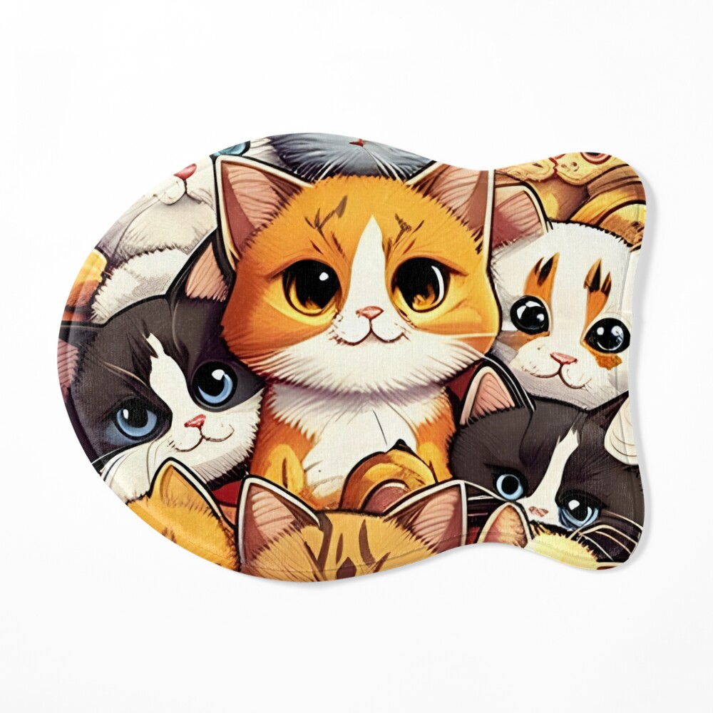 Happy Cute Cat Face Pet Anime Cat Lover Poster for Sale by maximilliajaco