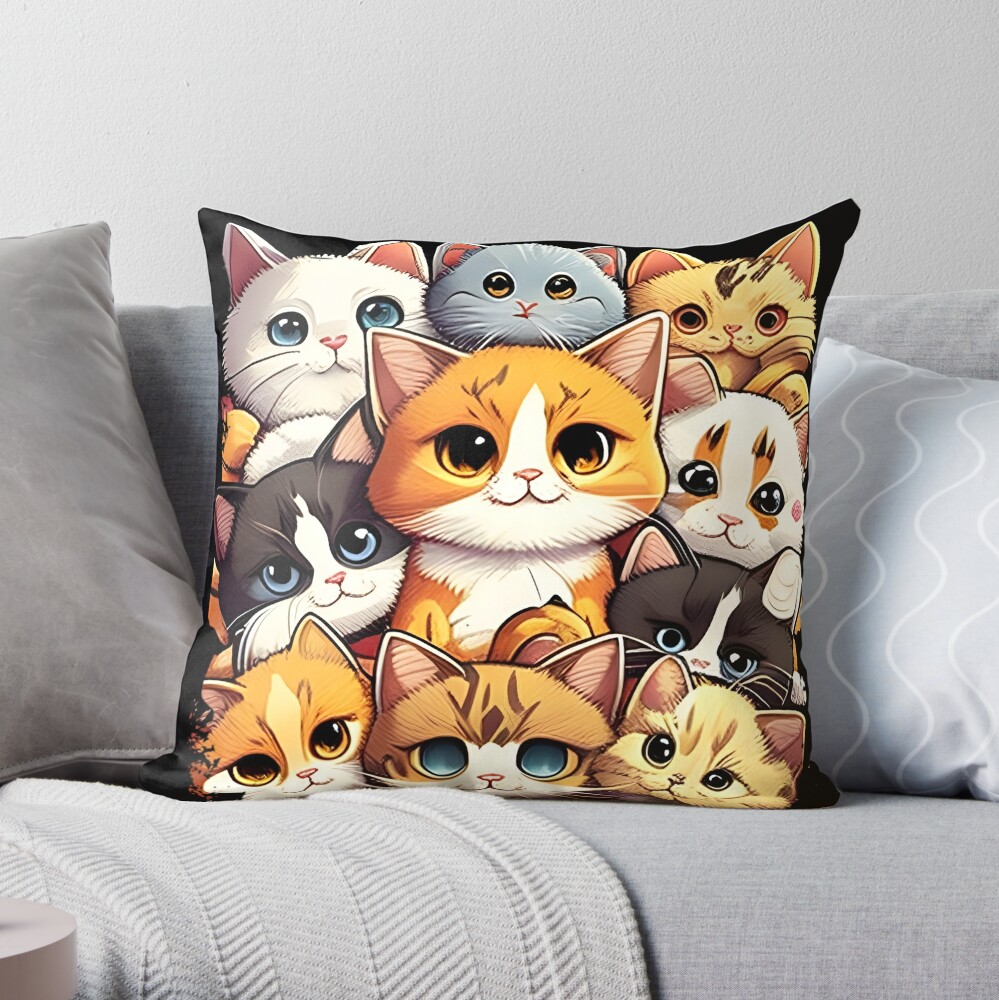 Happy Cute Cat Face Pet Anime Cat Lover Poster for Sale by maximilliajaco