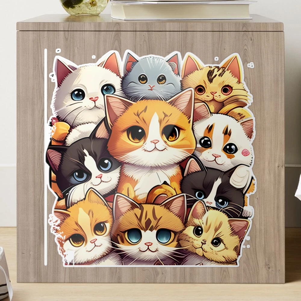 Happy Cute Cat Face Pet Anime Cat Lover Poster for Sale by maximilliajaco