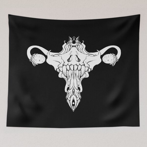 Item preview, Death Metal Skull Uterus And Ovaries, Feminist Art designed and sold by cellsdividing.
