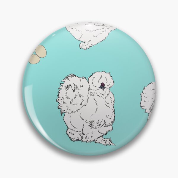 Item preview, White Silkie Chicken Pattern Seafoam designed and sold by Ashley Gagnon.