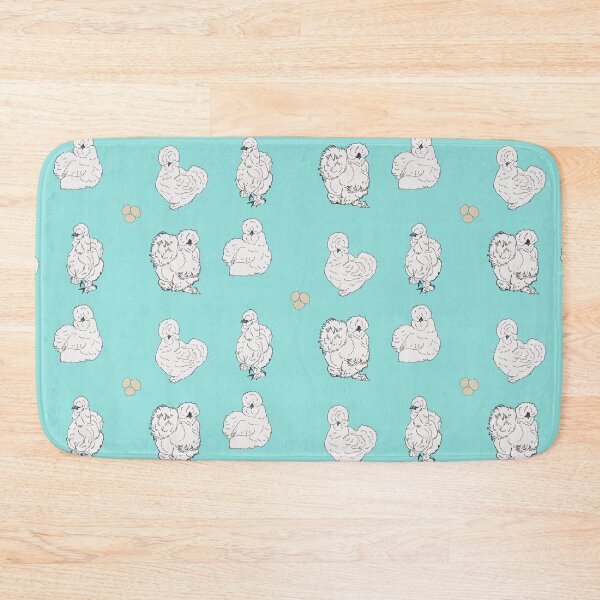 Item preview, White Silkie Chicken Pattern Seafoam designed and sold by Ashley Gagnon.