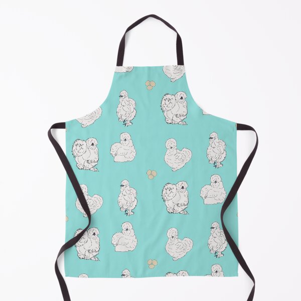 Item preview, White Silkie Chicken Pattern Seafoam designed and sold by Ashley Gagnon.