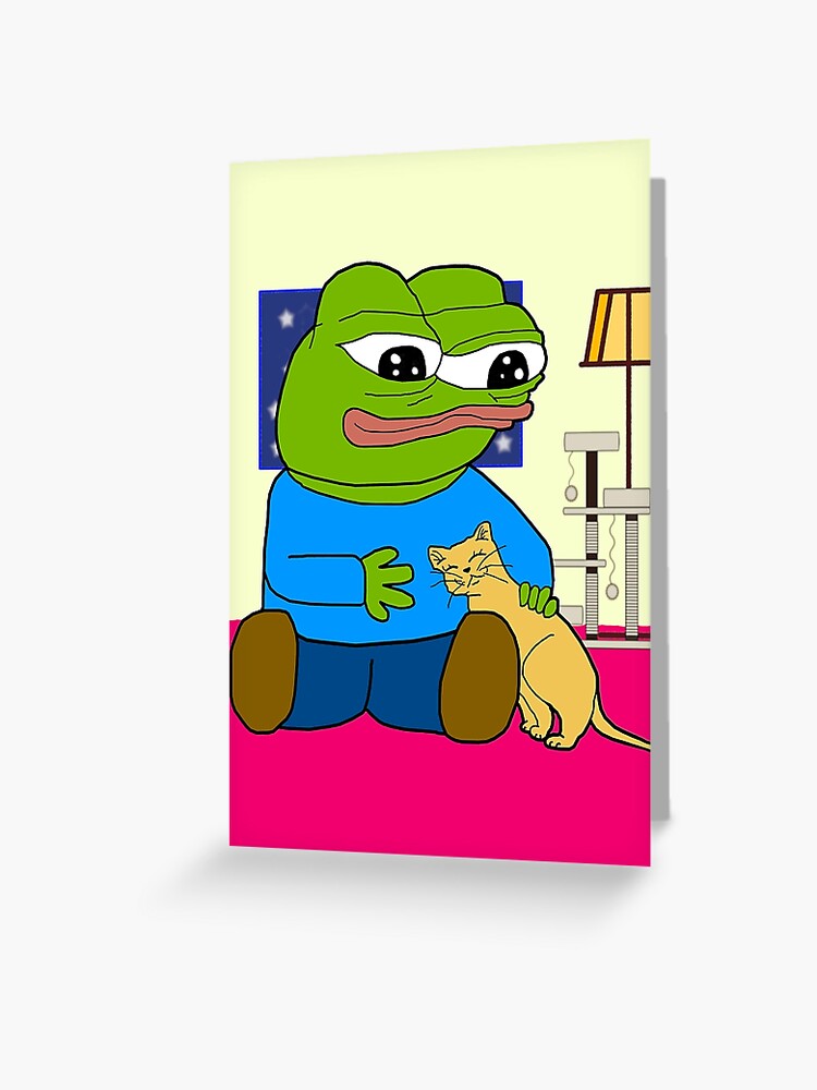Pepe With Cat Greeting Card for Sale by Slav-Art