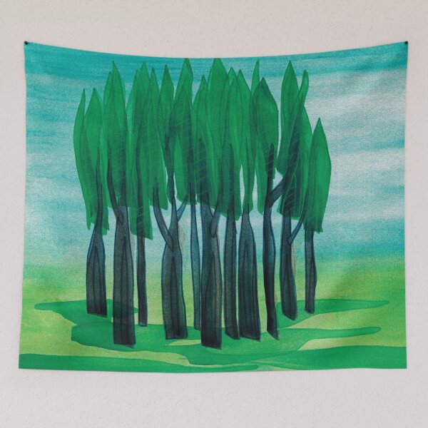 Item preview, Green Grove Turquoise Sky designed and sold by Alexandria Levin.