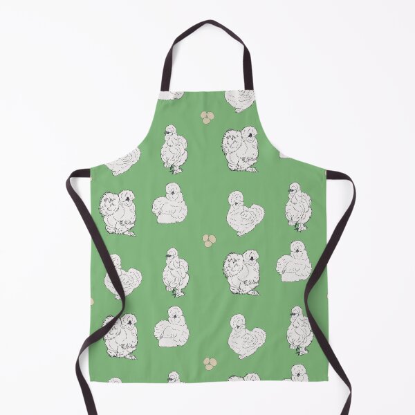 Item preview, White Silkie Chicken Pattern Sage designed and sold by Ashley Gagnon.