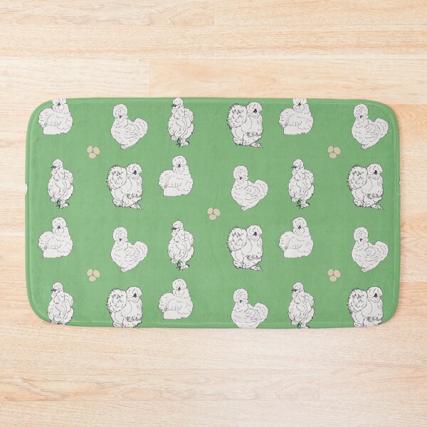 Item preview, White Silkie Chicken Pattern Sage designed and sold by Ashley Gagnon.