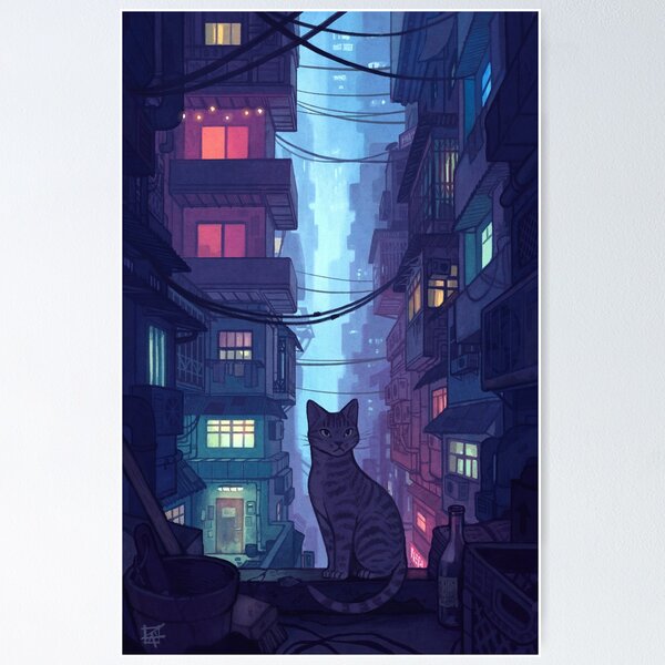 Concrete Jungle Cat Poster