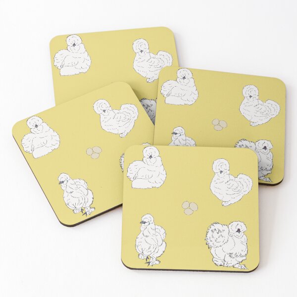 Item preview, White Silkie Chicken Pattern Yellow designed and sold by Ashley Gagnon.