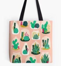 Terrariums - Cute little planters for succulents in repeat pattern by Andrea Lauren Tote Bag