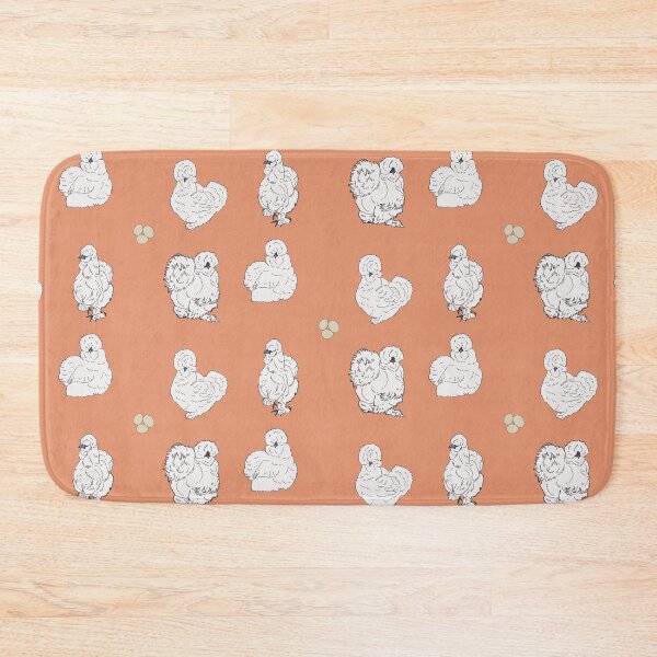 Item preview, White Silkie Chicken Pattern Peach designed and sold by Ashley Gagnon.