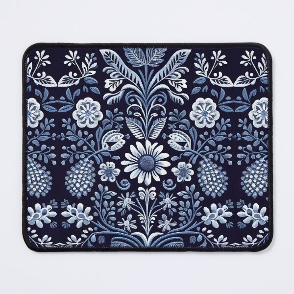 Item preview, Traditional Blue and White Portuguese Style Folk Embroidery Pattern designed and sold by Orianah.