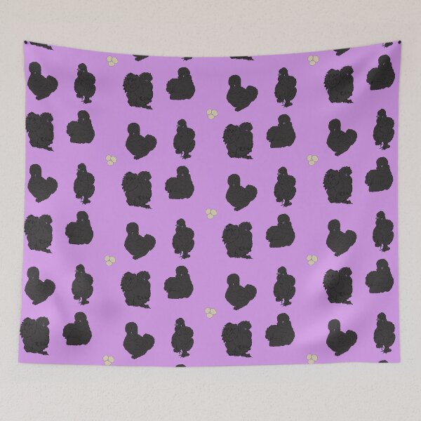 Item preview, Black Silkie Chicken Pattern Purple designed and sold by Ashley Gagnon.