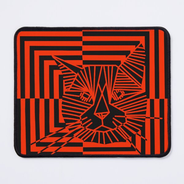 Item preview, Dark orange Op Art Cat designed and sold by bramblewood56.