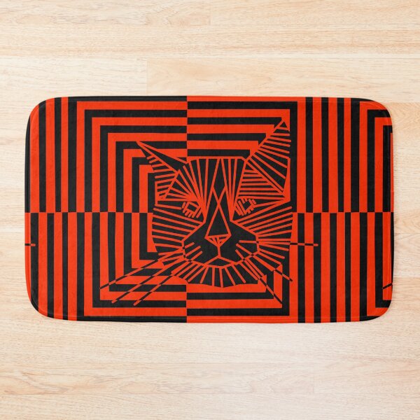 Item preview, Dark orange Op Art Cat designed and sold by bramblewood56.