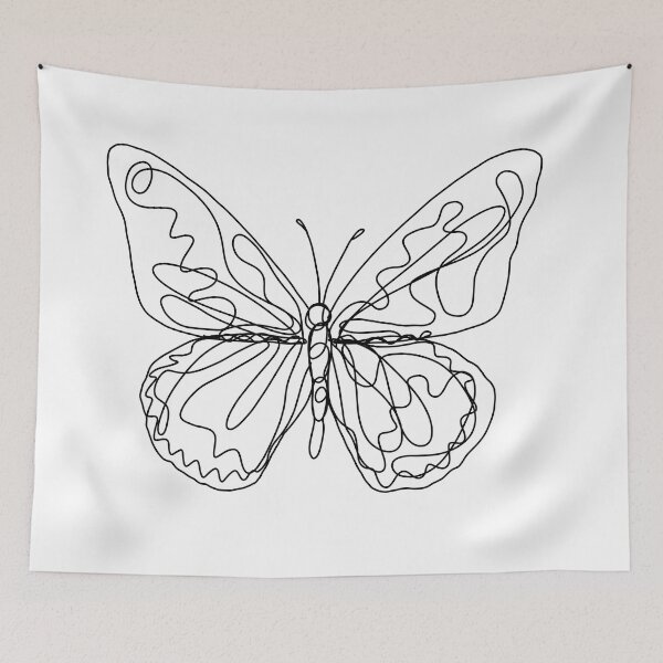 Item preview, Scribble Butterfly Line Drawing | Artwork by Julia Healy designed and sold by Julia Healy.