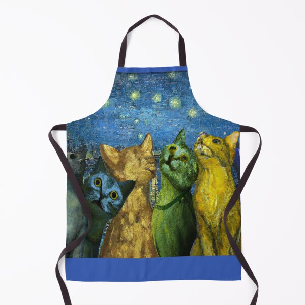 Item preview, Van Gogh Starry Night with Cats Painted Similarly designed and sold by BloodSweatNTers.