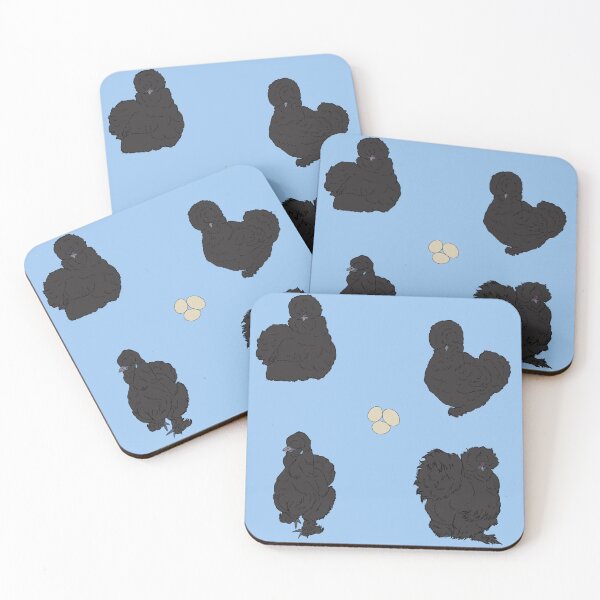 Item preview, Black Silkie Chicken Pattern Blue designed and sold by Ashley Gagnon.