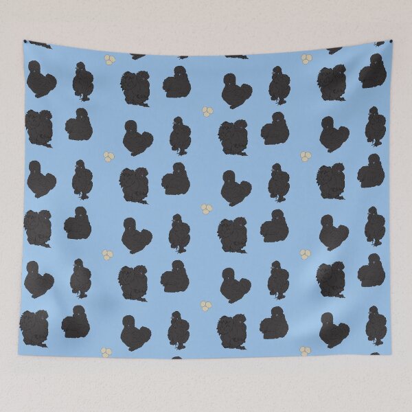 Item preview, Black Silkie Chicken Pattern Blue designed and sold by Ashley Gagnon.
