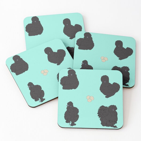 Item preview, Black Silkie Chicken Pattern Seafoam designed and sold by Ashley Gagnon.
