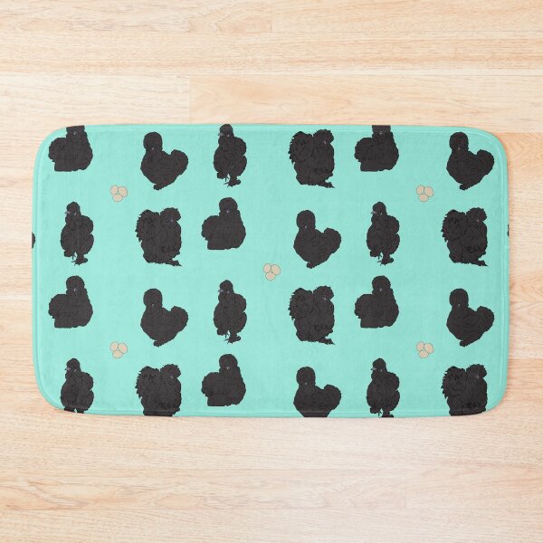 Item preview, Black Silkie Chicken Pattern Seafoam designed and sold by Ashley Gagnon.