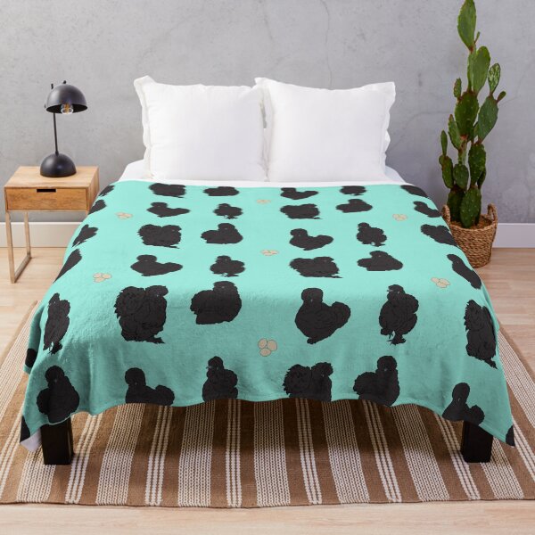 Item preview, Black Silkie Chicken Pattern Seafoam designed and sold by Ashley Gagnon.