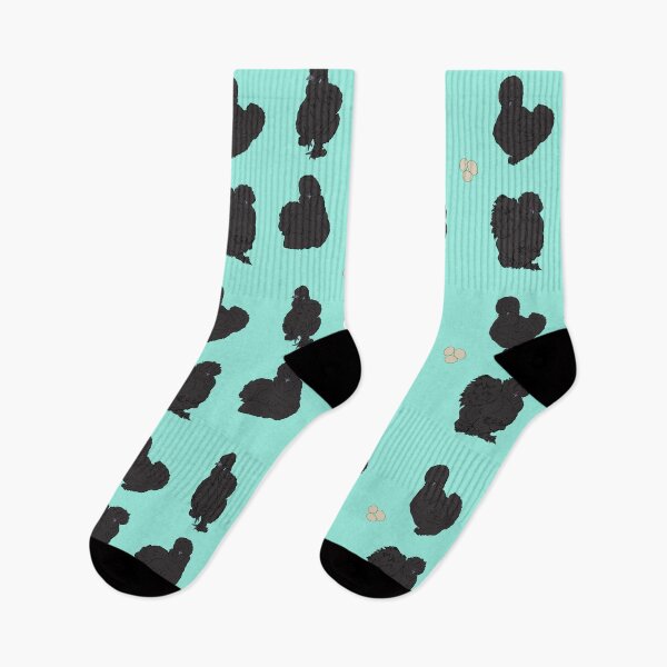 Item preview, Black Silkie Chicken Pattern Seafoam designed and sold by Ashley Gagnon.
